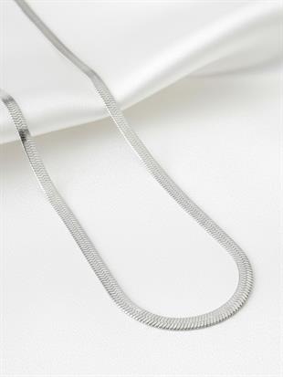 Çelik Silver İtalyan Ezme Zincir 60 cm