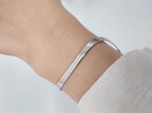 Çelik Silver İtalyan Ezme Zincir Bileklik