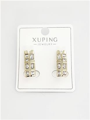 Çift Sıra Baget Zirkon Gold VIP Xuping Küpe