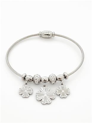 Clover Silver Charm Kelepçe Bileklik