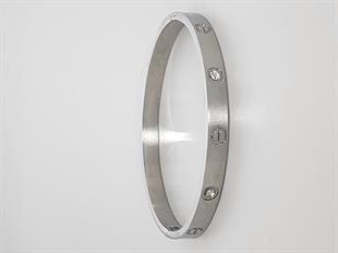 Crtr Silver Taşlı Kelepçe Bileklik