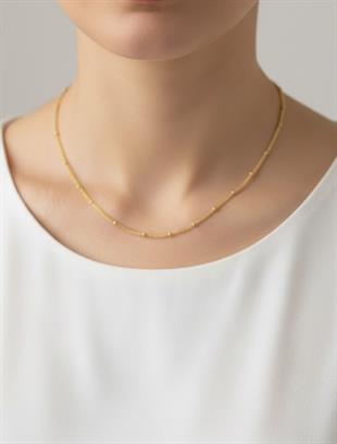 Doricalı Hasır Kolye Gold 45 cm
