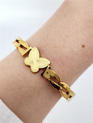 Golden Kelebek Kelepçe Bileklik