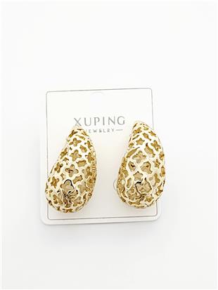 İşlemeli Damla Gold VIP Xuping Küpe