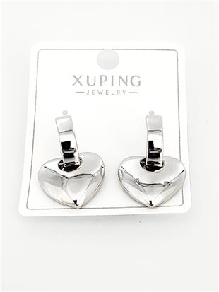 İşlemeli Kalp Silver VIP Xuping Küpe