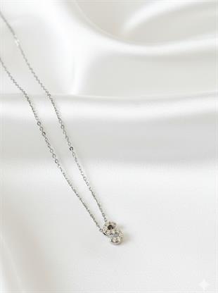 Minimal Zirkon Taşlı Silver Harf Kolye