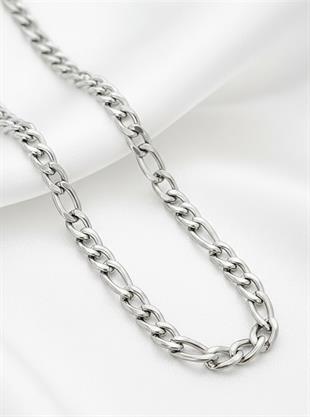 Retro Zincir Silver Kolye 45 cm