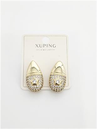 Tek Taş Zirkon Damla Gold VIP Xuping Küpe