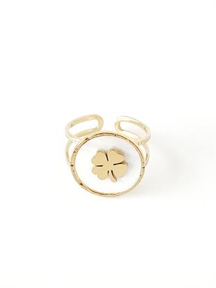 Yonca Detaylı Çelik Yüzük