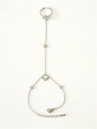 Yonca Model Silver Yüzüklü Çelik Şahmeran