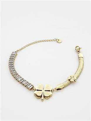 Yoncalı Baget Su Yolu Gold Bileklik