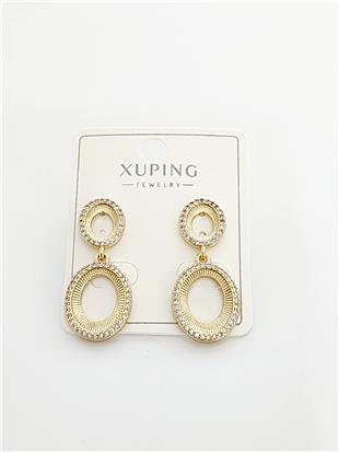 Zirkon Çift Halka Gold VIP Xuping Küpe