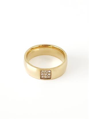 Zirkon Dokuz Taş Çelik Yüzük