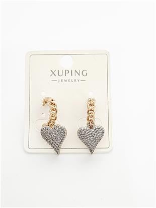 Zirkon İşlemeli Kalp Rose VIP Xuping Küpe