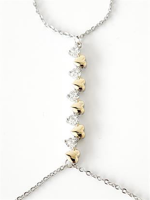 Zirkon Kalp Taşlı Çelik Şahmeran