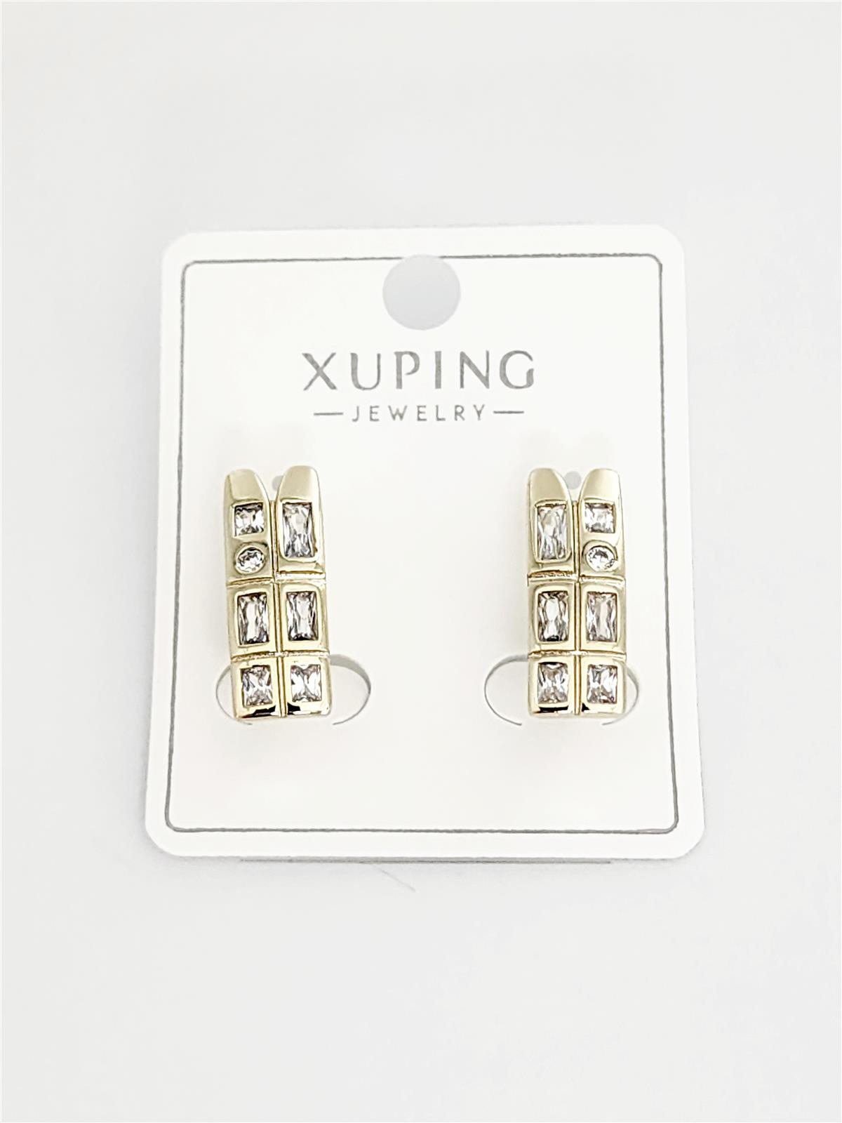 Çift Sıra Baget Zirkon Gold VIP Xuping Küpe