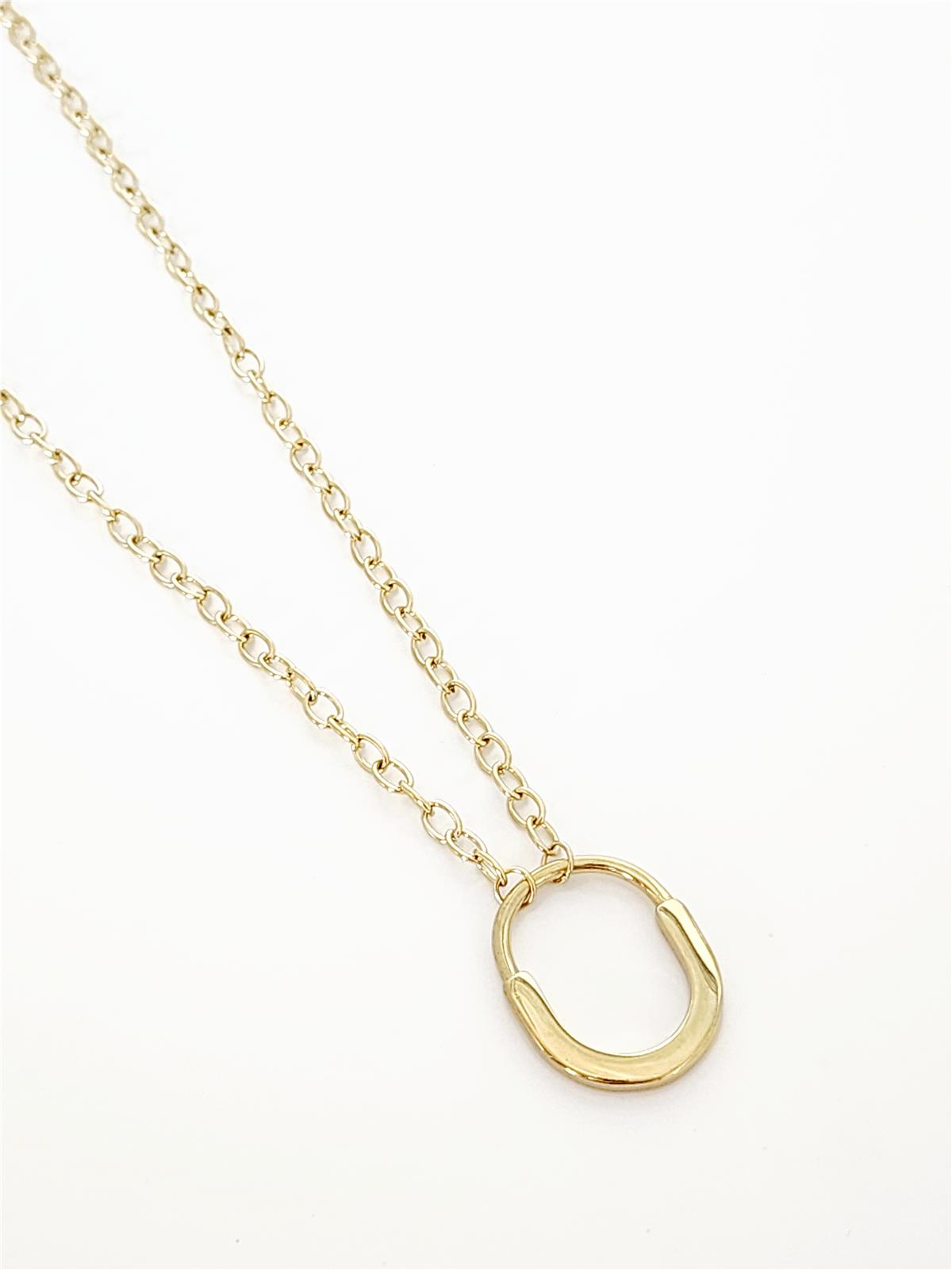 Kilit Detaylı Gold Kolye 45 cm
