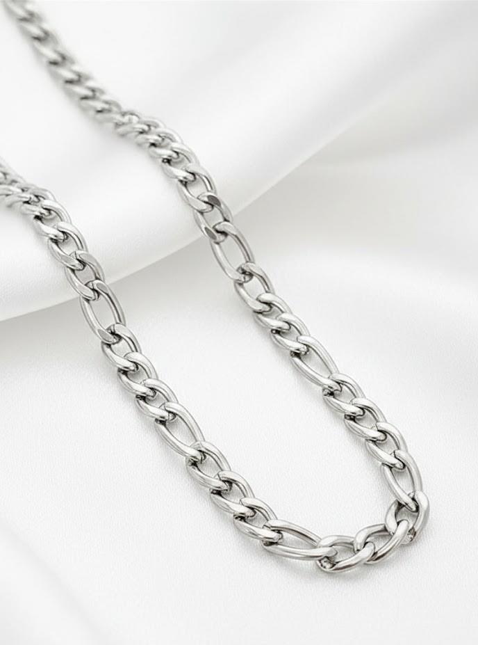 Retro Zincir Silver Kolye 45 cm