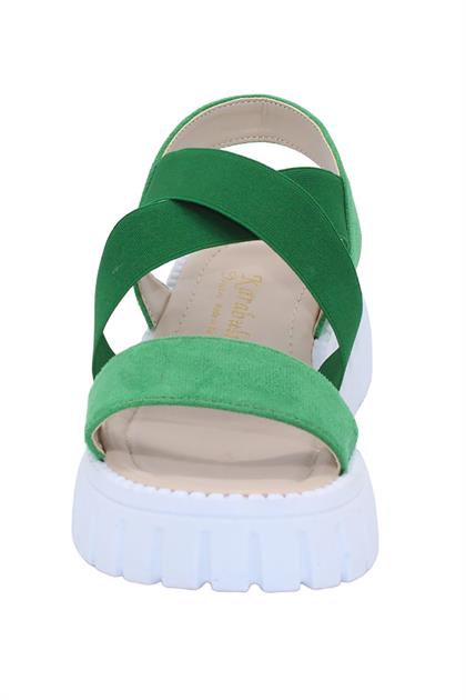 Bluefeet K101 Yeşil Lastik Bantlı Günlük Çapraz Kadın Sandalet