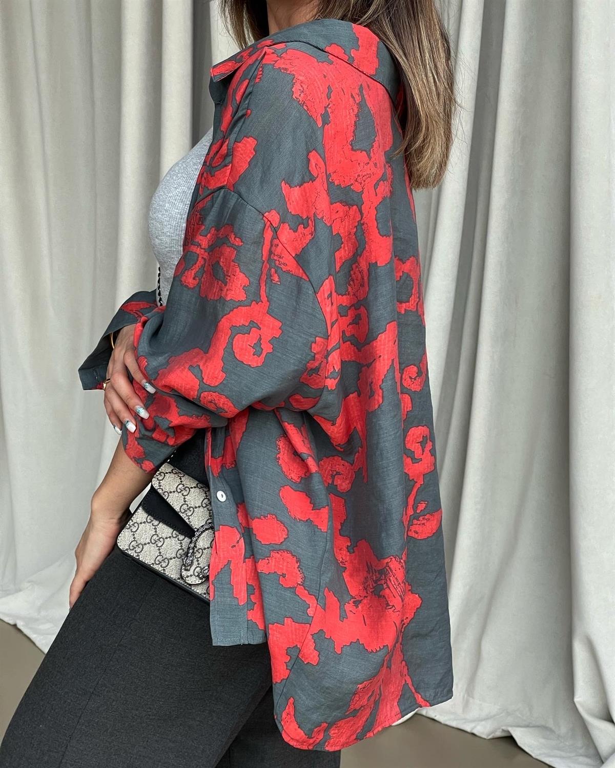 DESENLİ OVERSIZE GÖMLEK