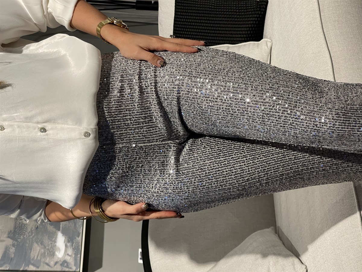 GRİ PAYETLİ PANTOLON