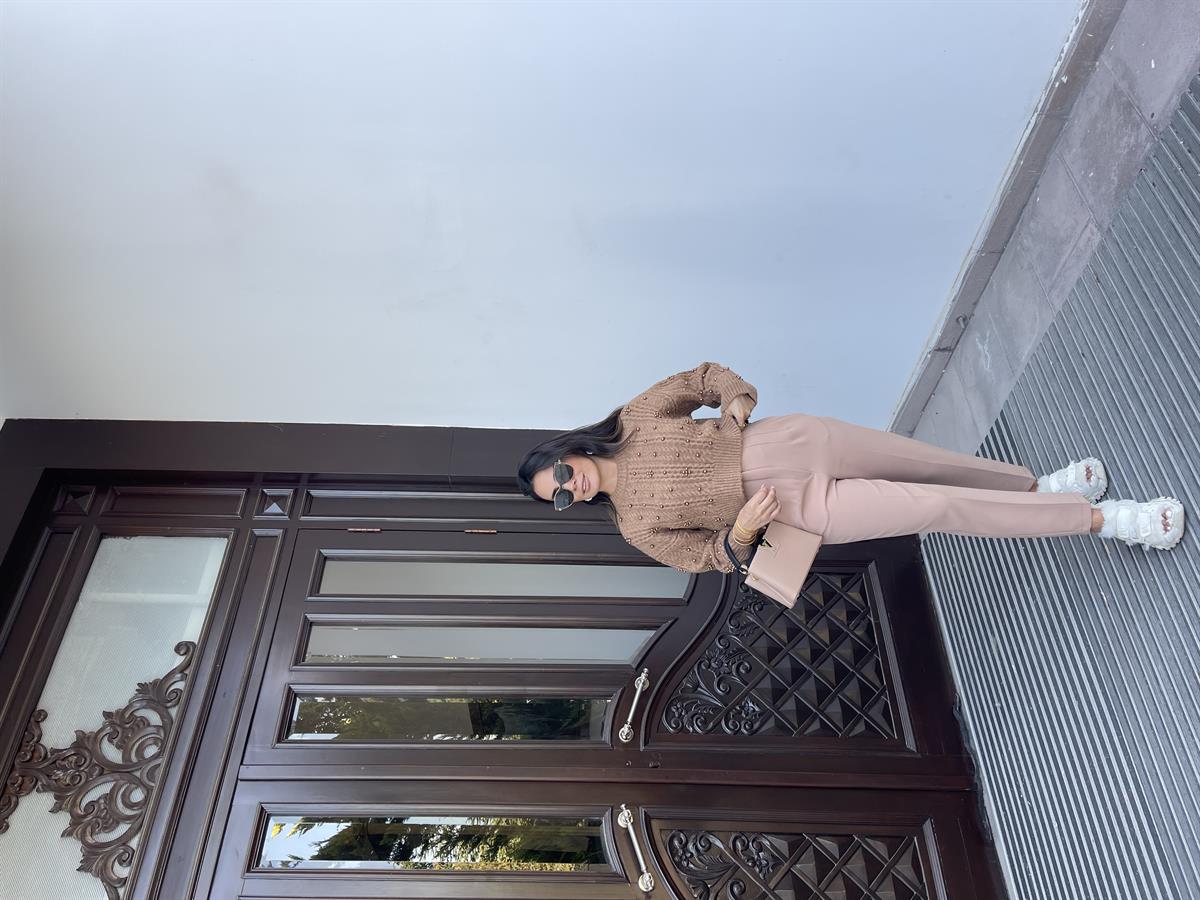 HAVUÇ MODEL CAMEL KUMAŞ PANTOLON