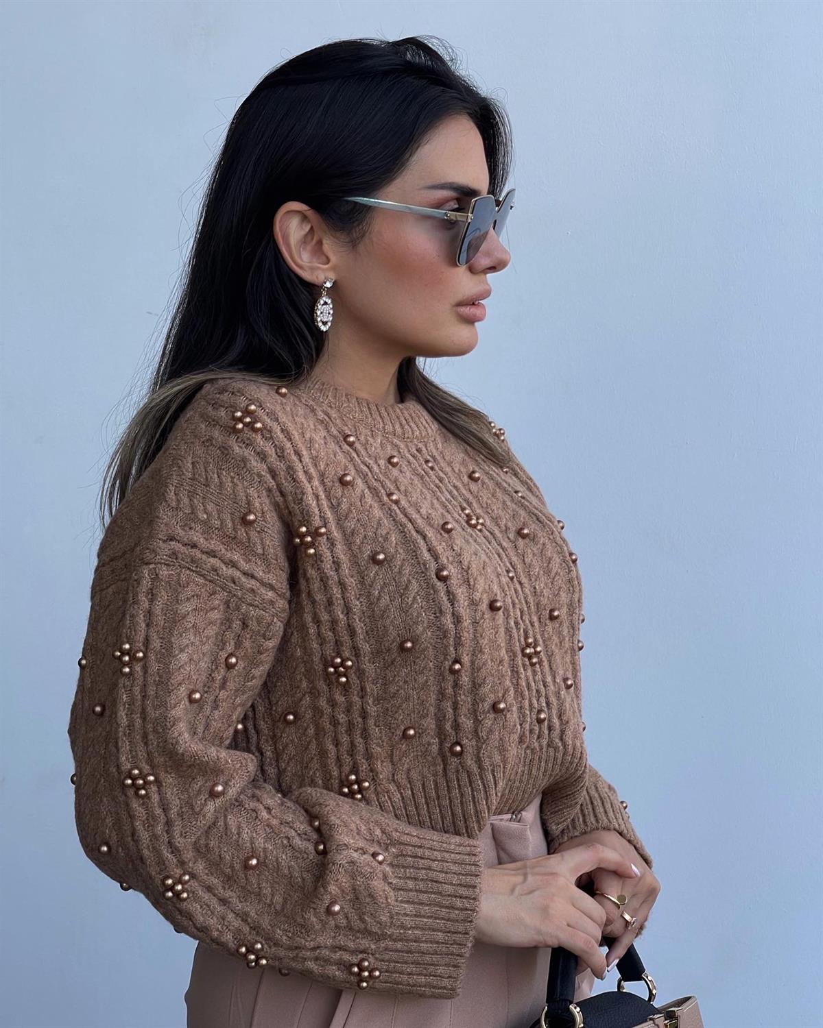 İNCİLİ ÖRGÜ KAZAK