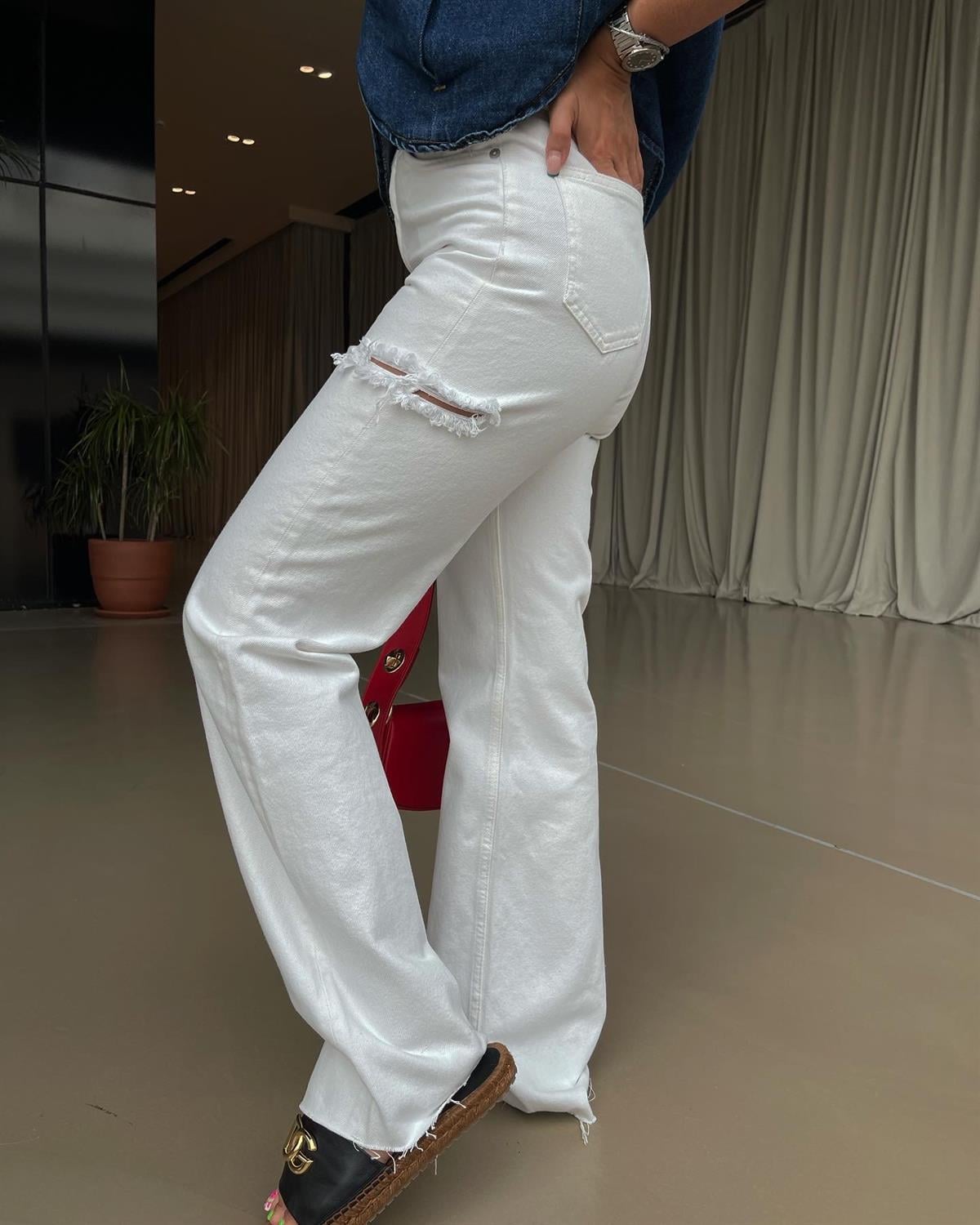 JOMOFU VINTAGE BEYAZ DENIM