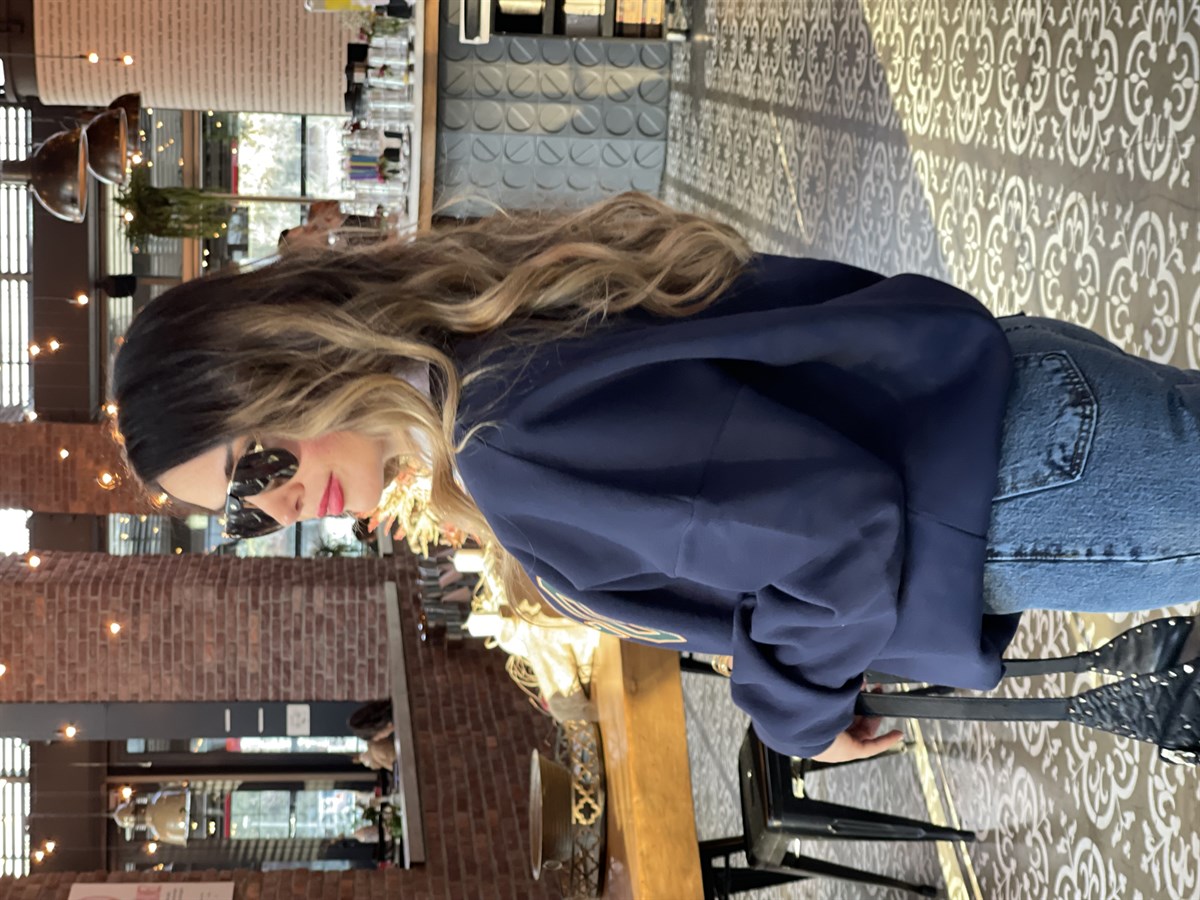 LACİVERT BEBE LAKALI YAZILI SWEATSHIRT