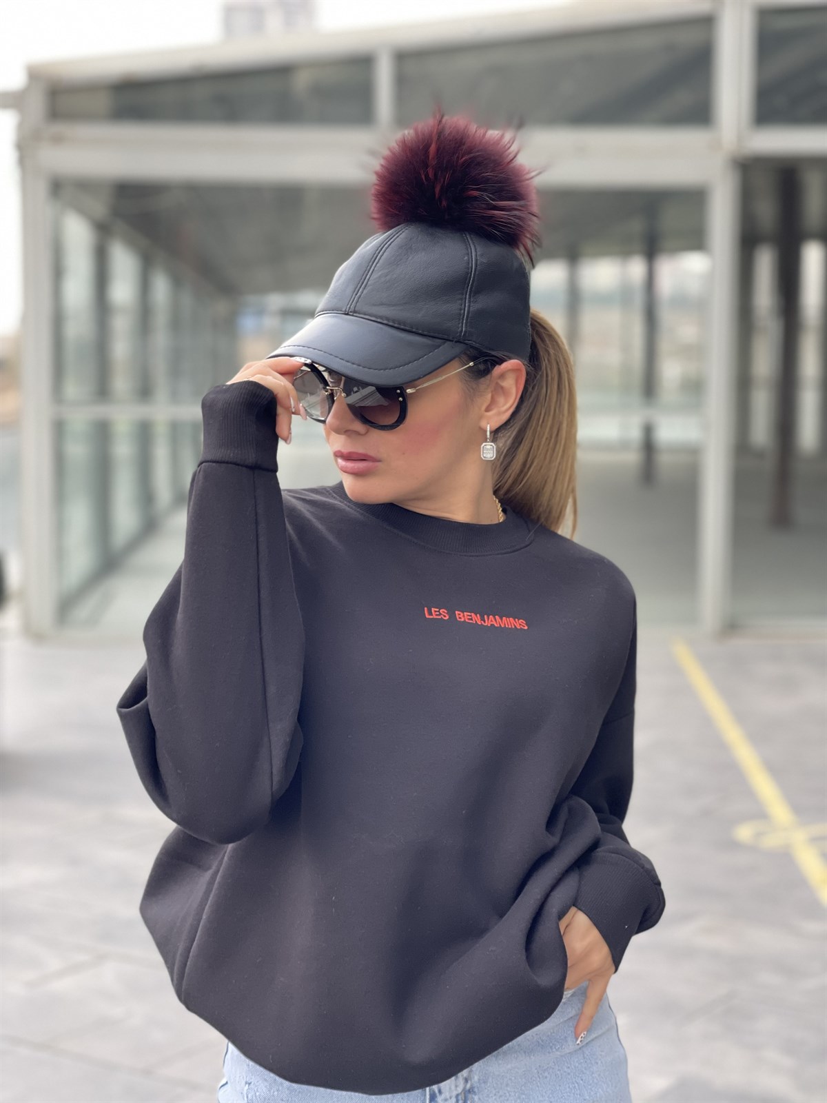 LES BENJAMINS SİYAH SWEATSHIRT