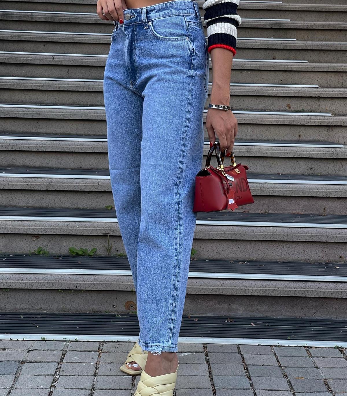 MAVİ TAM KALIP MOM JEAN