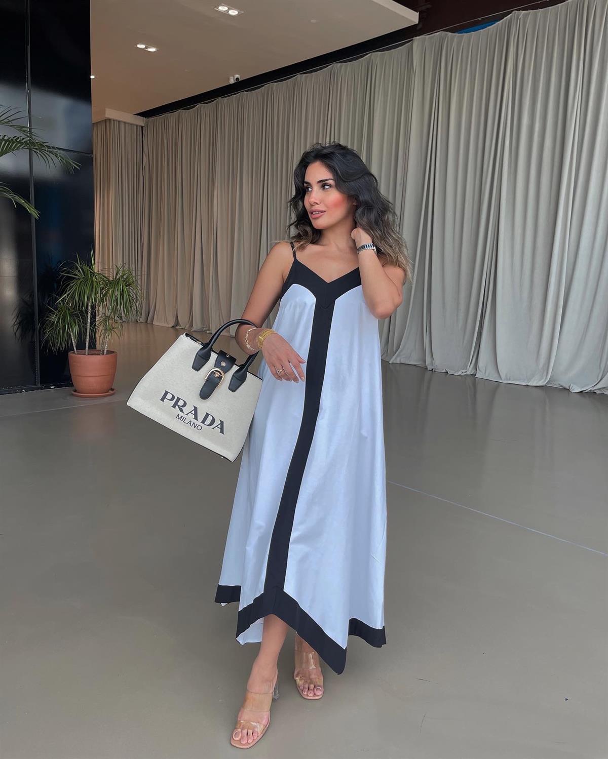 PRADA BEJ-SİYAH ÇANTA