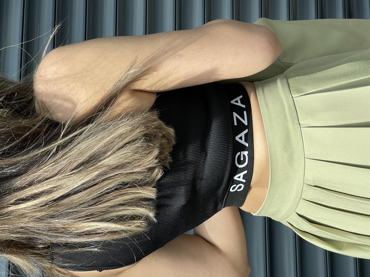 SAGAZA SİYAH CROP