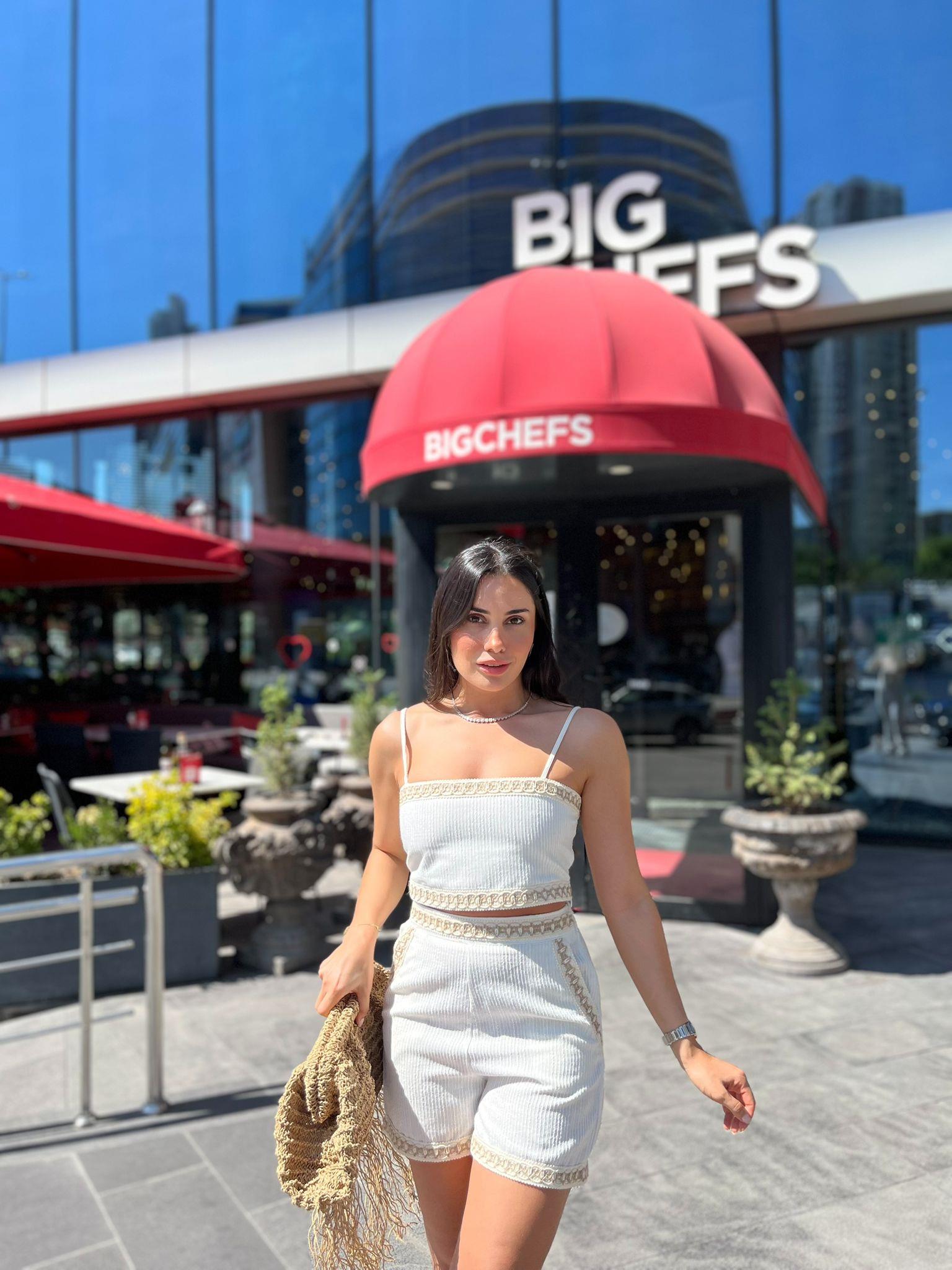 ŞERİTLİ CROP ŞORT TAKIM