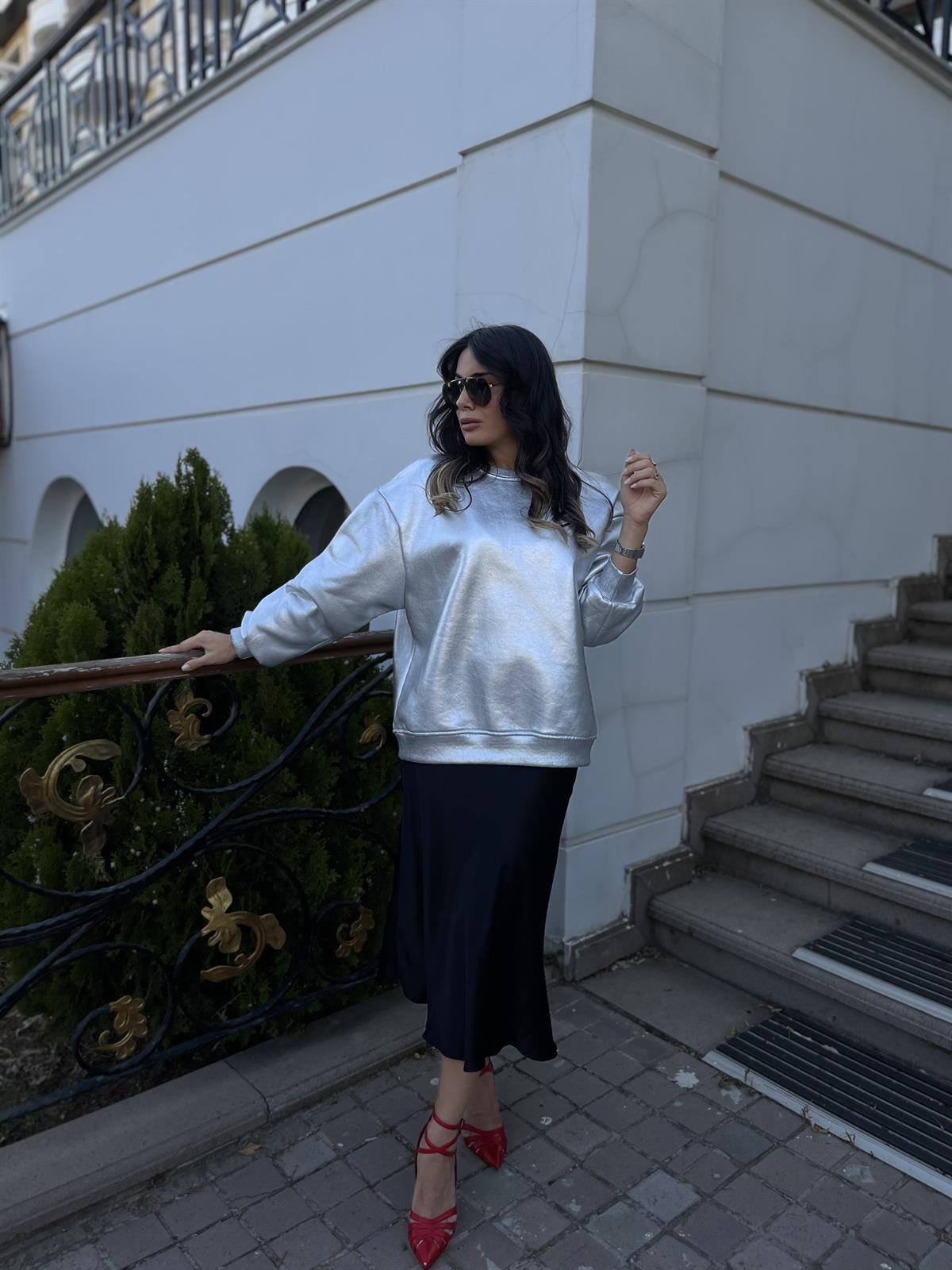 SILVER PARLAK SWEATSHIRT