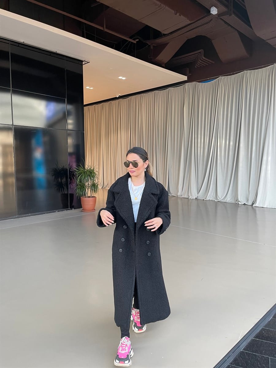 SİYAH MİDİ BUKLE KABAN