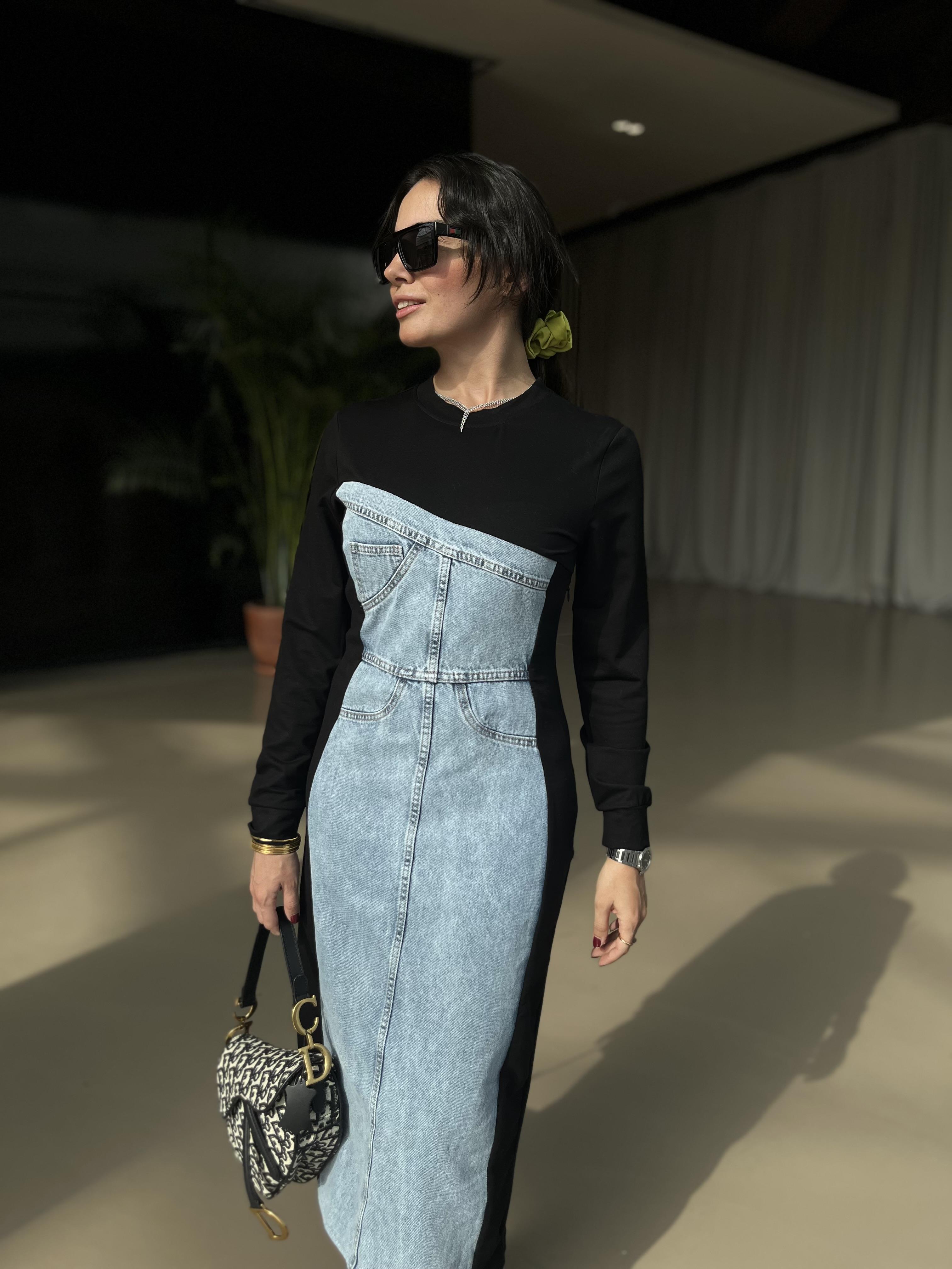 TWIST MODEL DENIM ELBİSE