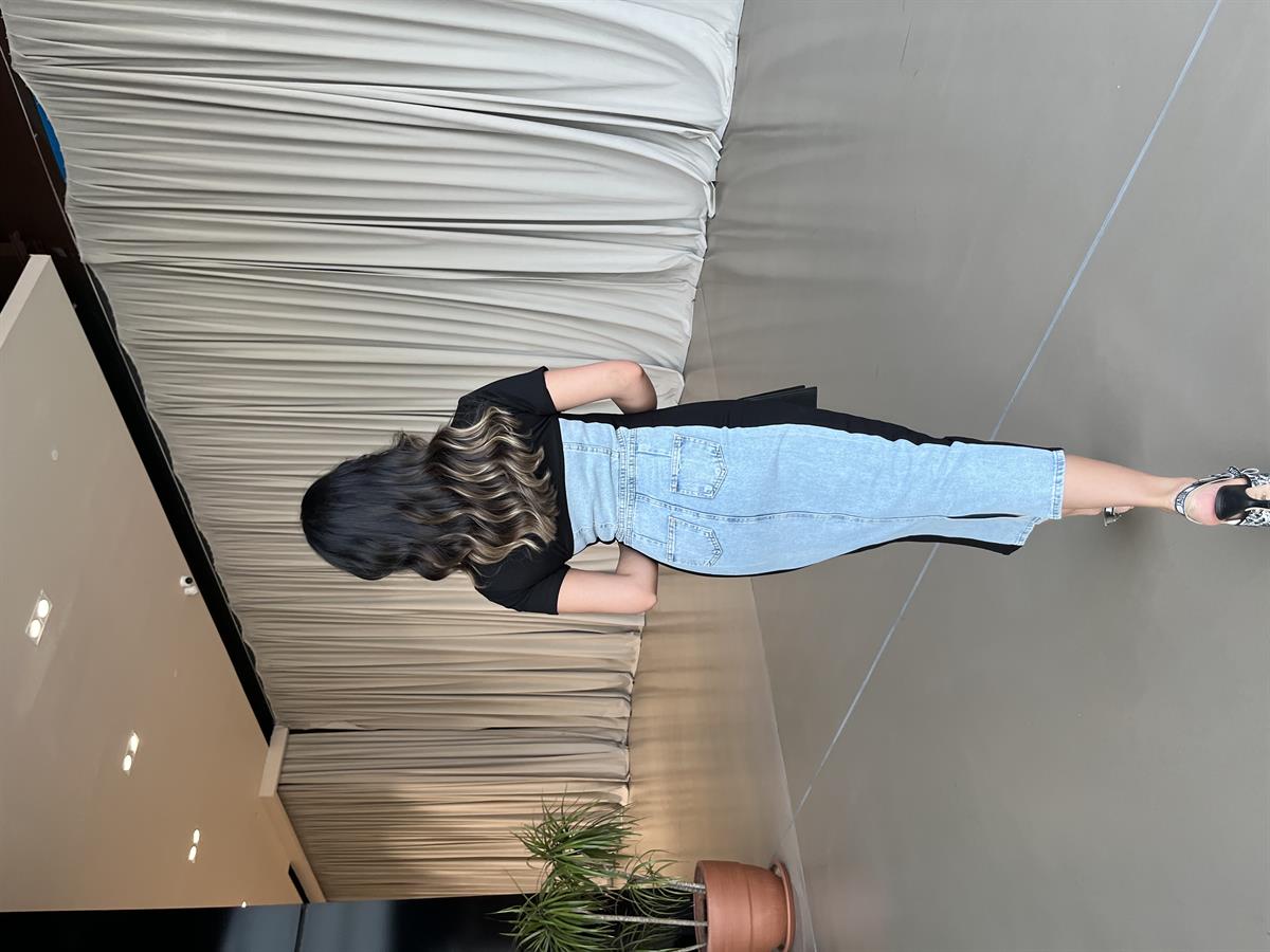 TWIST MODEL JEAN SİYAH DETAYLI ELBİSE
