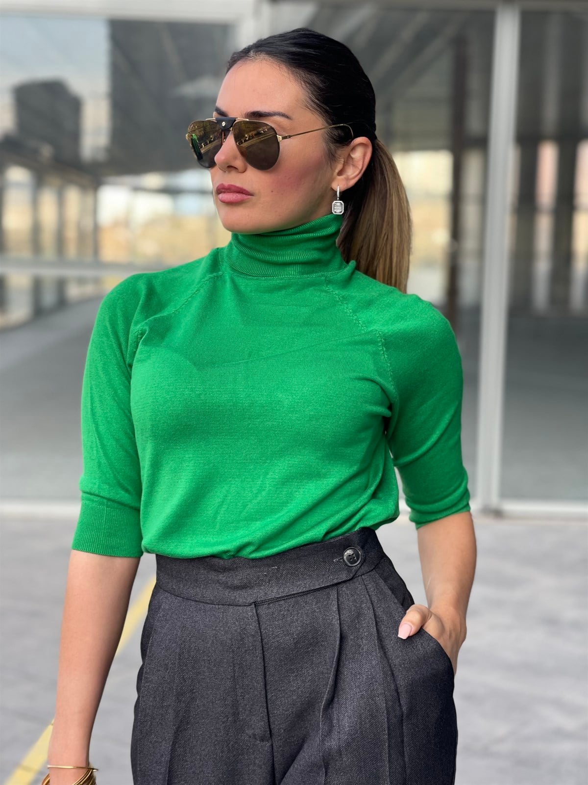 YEŞİL BOĞAZLI TRİKO