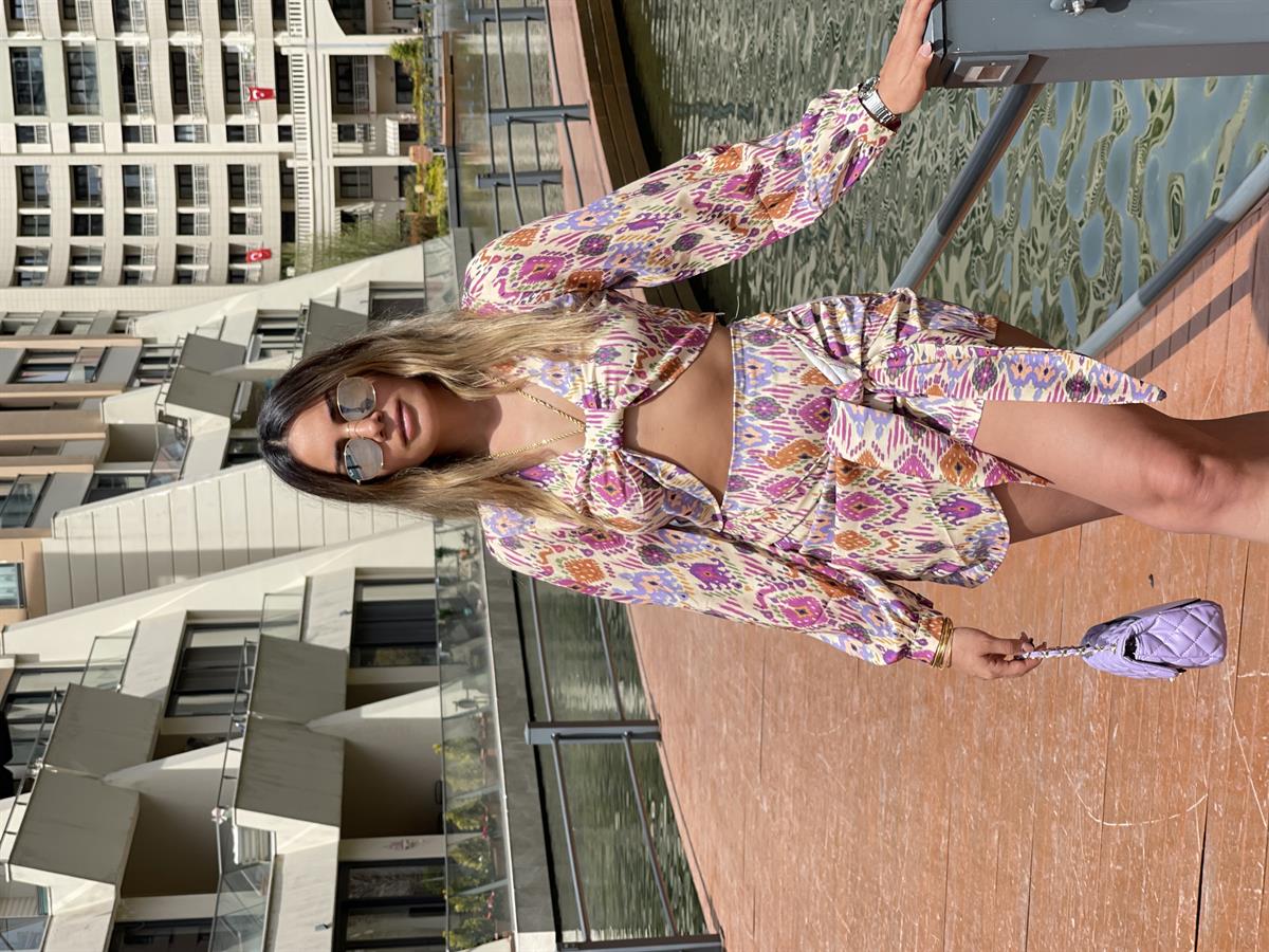 BAĞLAMALI RENKLİ ŞORT ETEK 