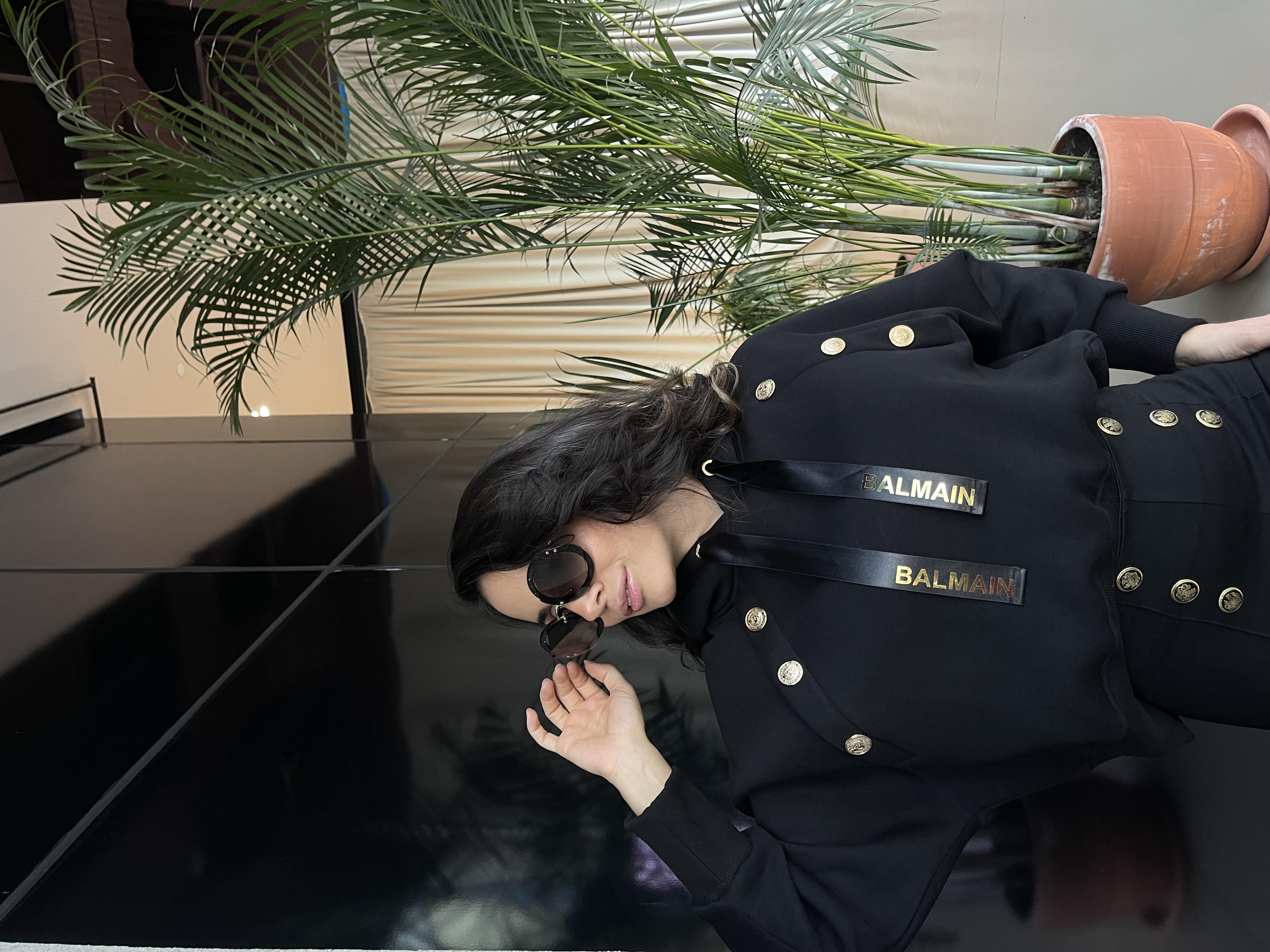 BALMAIN SİYAH KAPÜŞONLU SWEATSHIRT