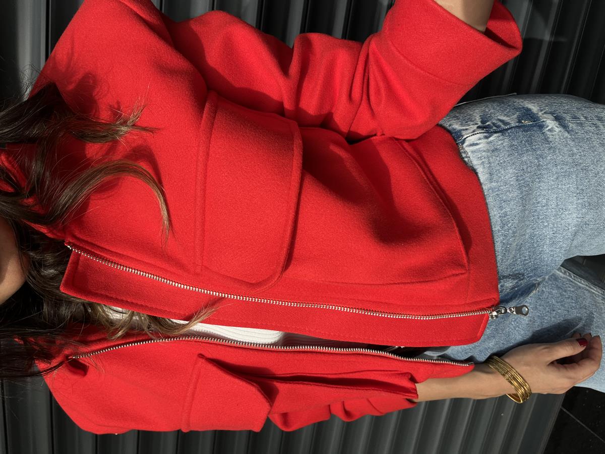 BOMBER KIRMIZI KAŞE CEKET