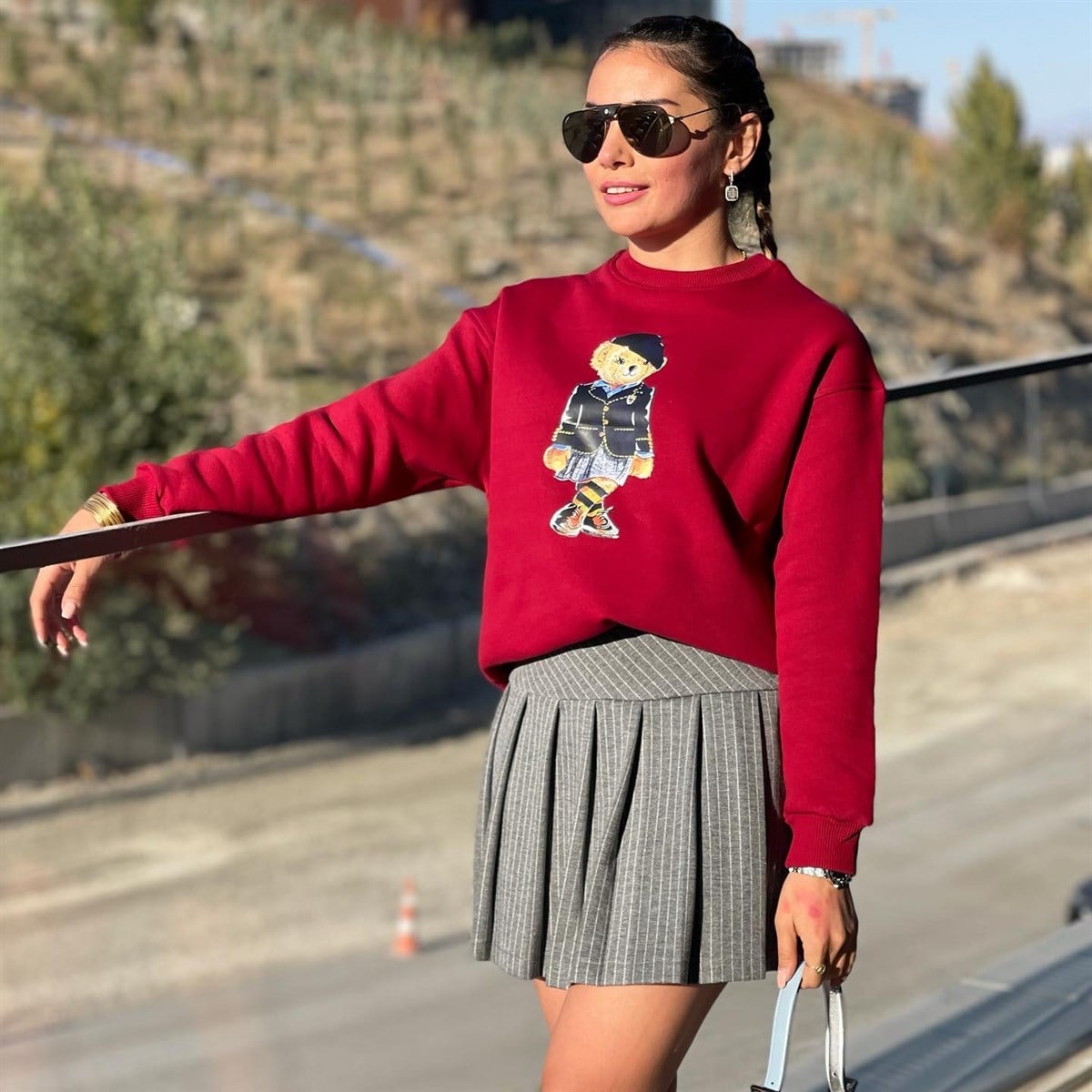 BORDO BASKILI SWEATSHIRT