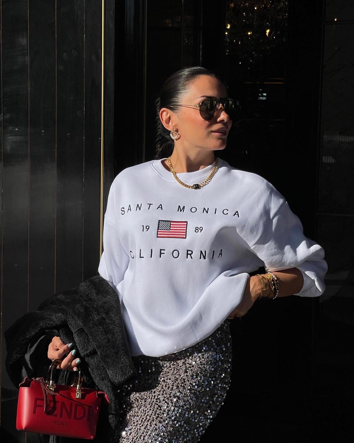 CALIFORNIA BEYAZ SWEATSHIRT