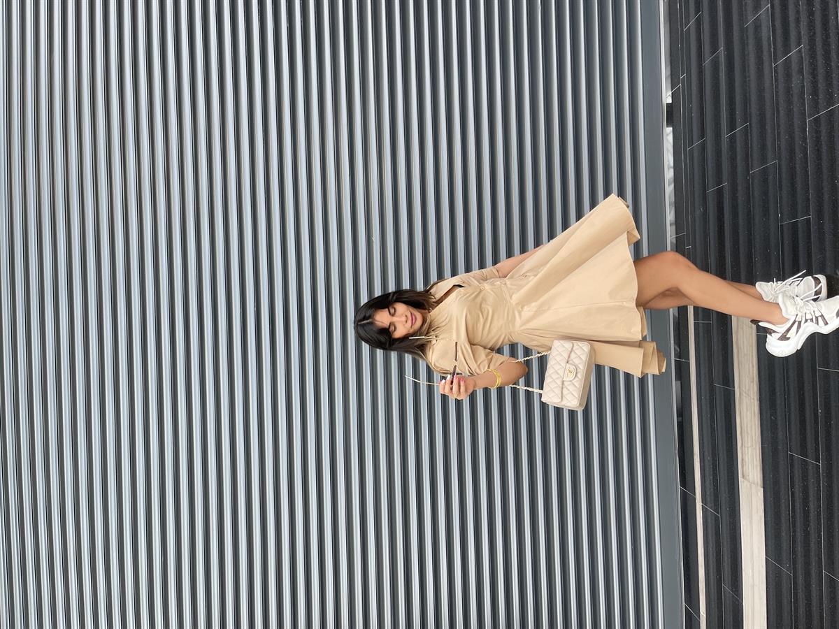 CAMEL VOLANLI ELBİSE