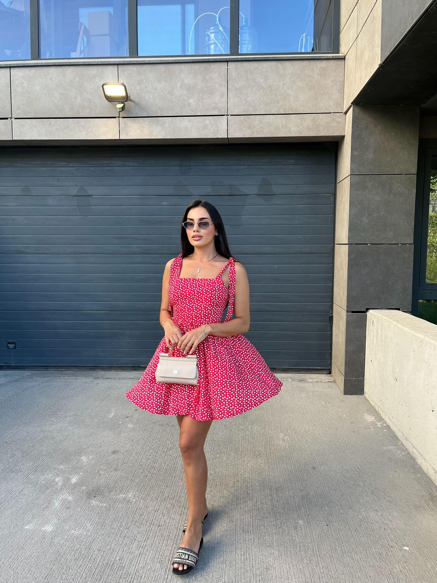 ÇİÇEKLİ MİNİ ELBİSE 