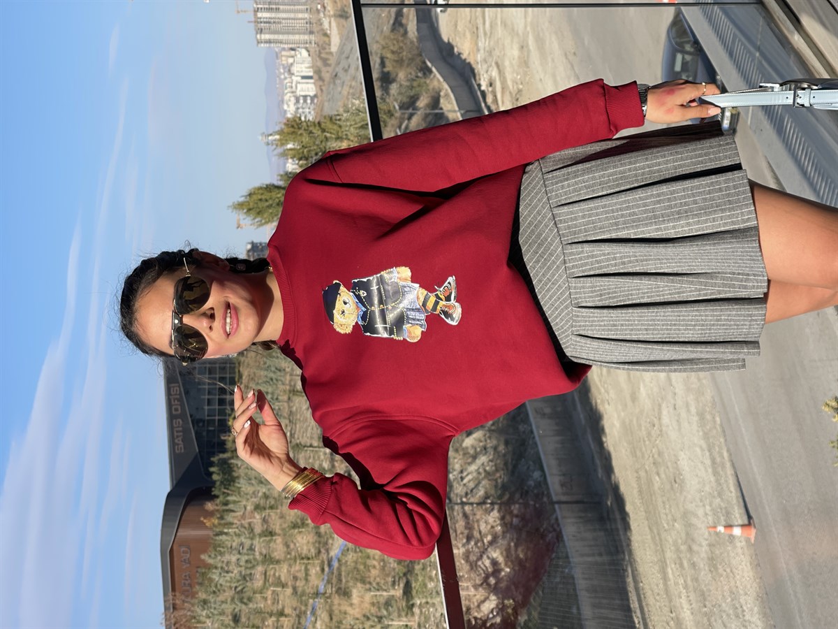 GRİ ÇİZGİLİ ŞORT ETEK