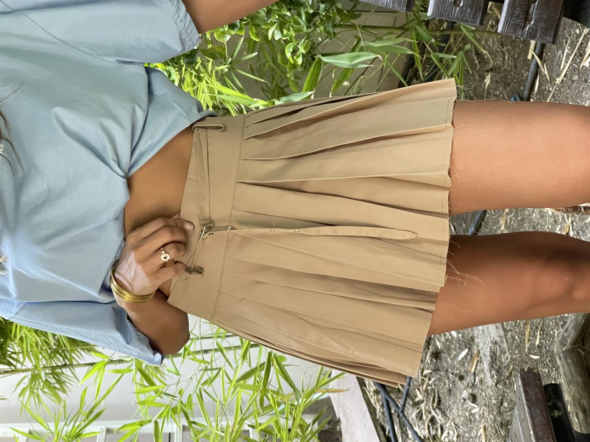 KREM PİLELİ MİNİ ETEK