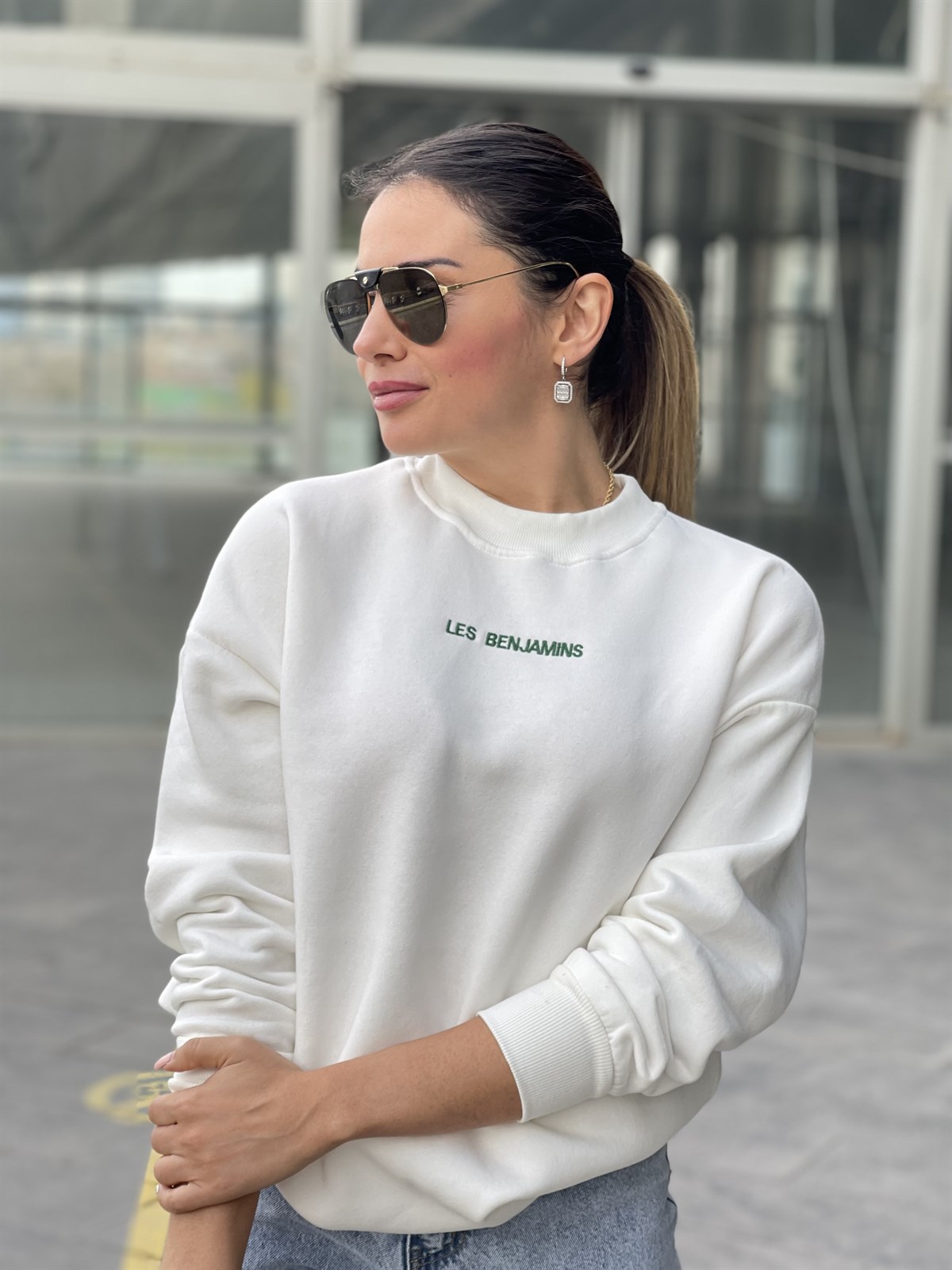 LES BENJAMINS BEYAZ SWEATSHIRT