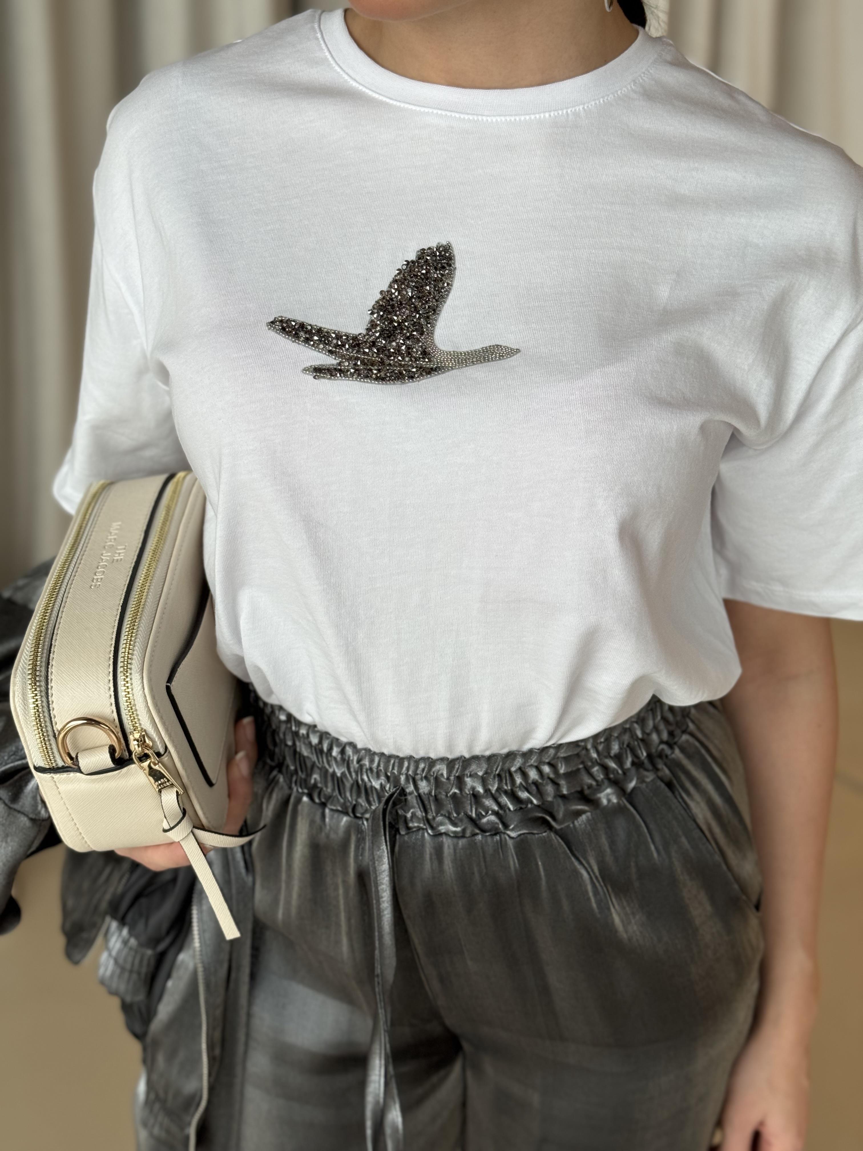 ORIJINAL MARKA İŞLEMELİ T-SHIRT